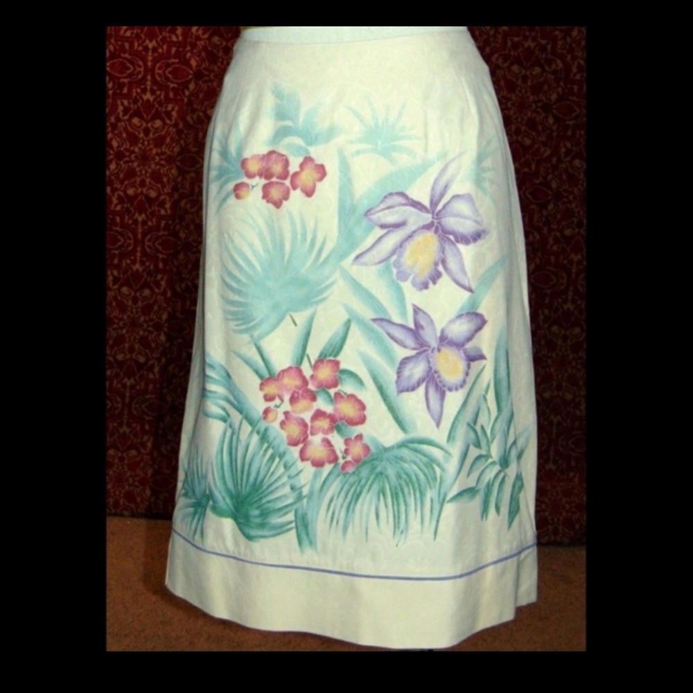NEW IZOD pale yellow silk A-line skirt 10⤵️📧 - Picture 7 of 7